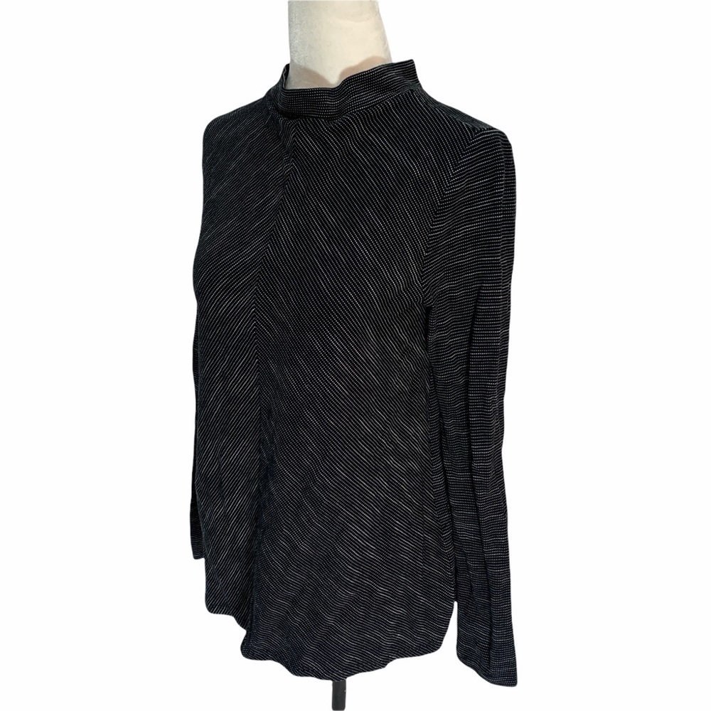 ZARA Mock Neck Long Sleeve Black/White Top S - Picture 4 of 8